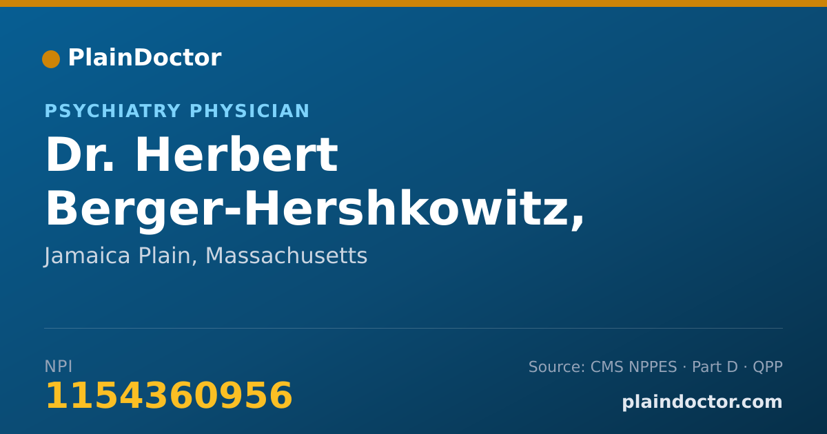 Shareable card for Herbert Berger-Hershkowitz, M.D. - Psychiatry Physician, Jamaica Plain, MA