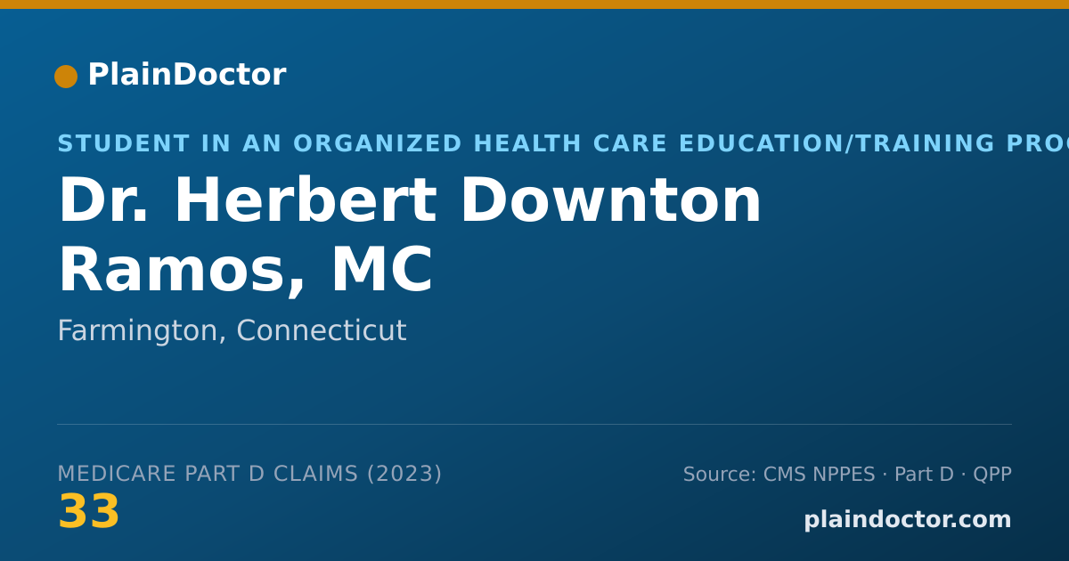 Shareable card for Herbert Downton Ramos, MC - Student in an Organized Health Care Education/Training Program, Farmington, CT