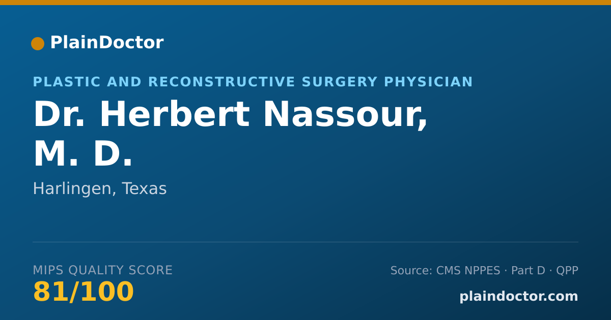 Shareable card for Herbert Nassour, M. D. - Plastic and Reconstructive Surgery Physician, Harlingen, TX