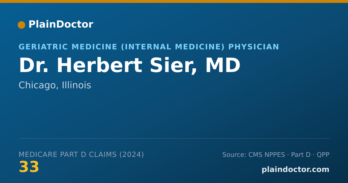 Shareable card for Herbert Sier, MD - Geriatric Medicine (Internal Medicine) Physician, Chicago, IL