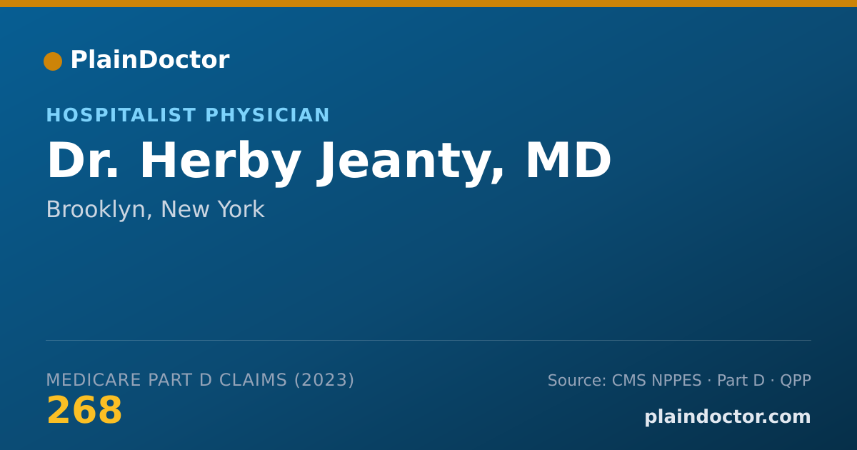 Shareable card for Herby Jeanty, MD - Hospitalist Physician, Brooklyn, NY