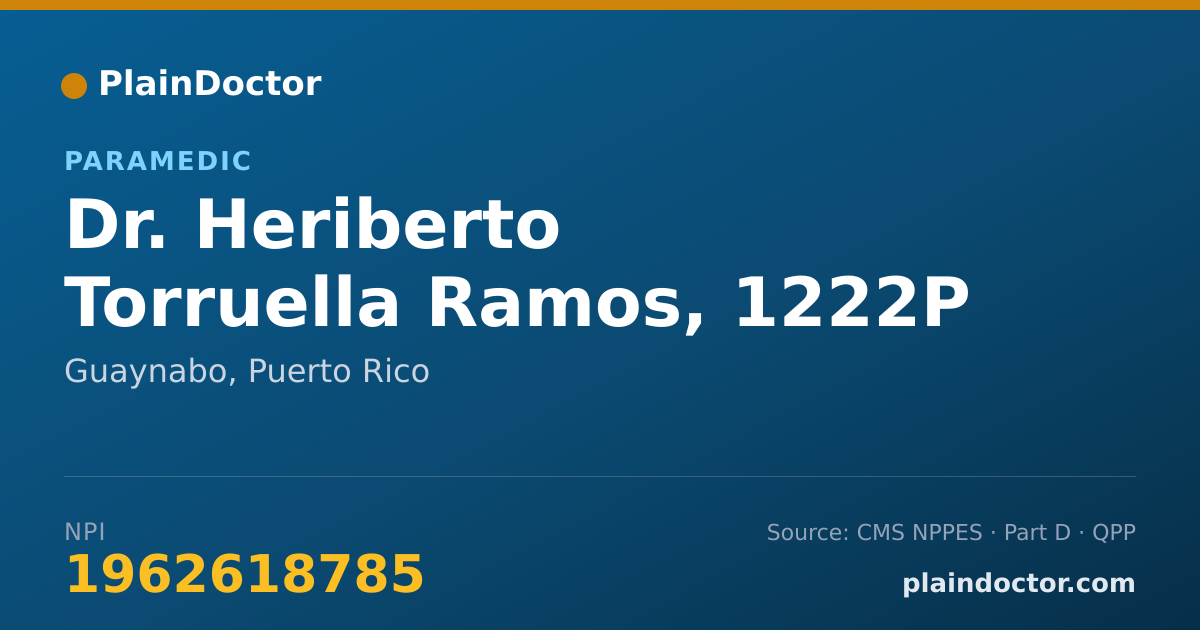 Shareable card for Heriberto Torruella Ramos, 1222P - Paramedic, Guaynabo, PR
