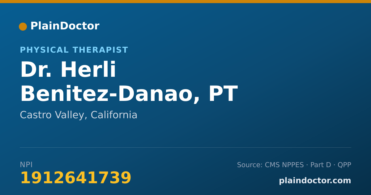 Shareable card for Herli Benitez-Danao, PT - Physical Therapist, Castro Valley, CA