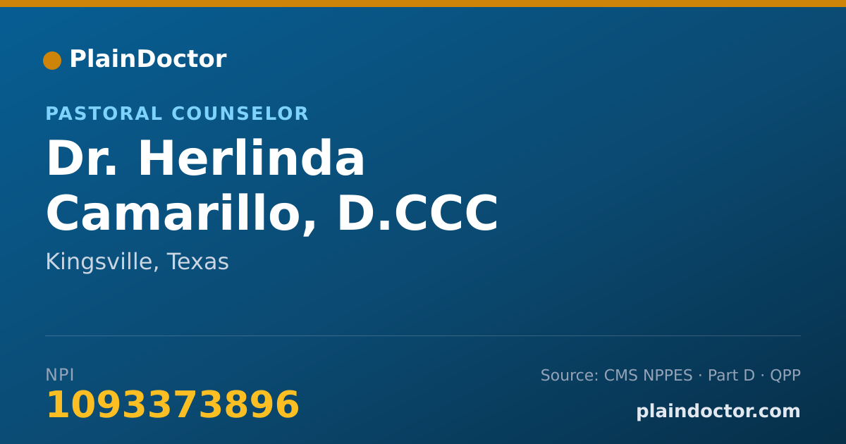 Shareable card for Herlinda Camarillo, D.CCC - Pastoral Counselor, Kingsville, TX