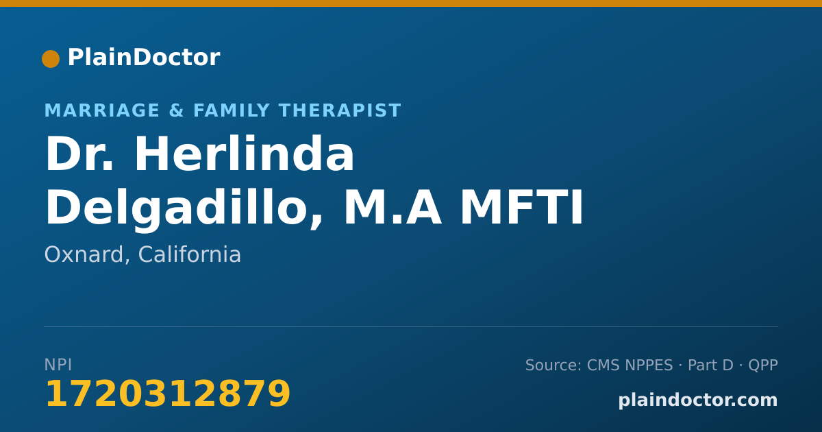 Shareable card for Herlinda Delgadillo, M.A MFTI - Marriage & Family Therapist, Oxnard, CA