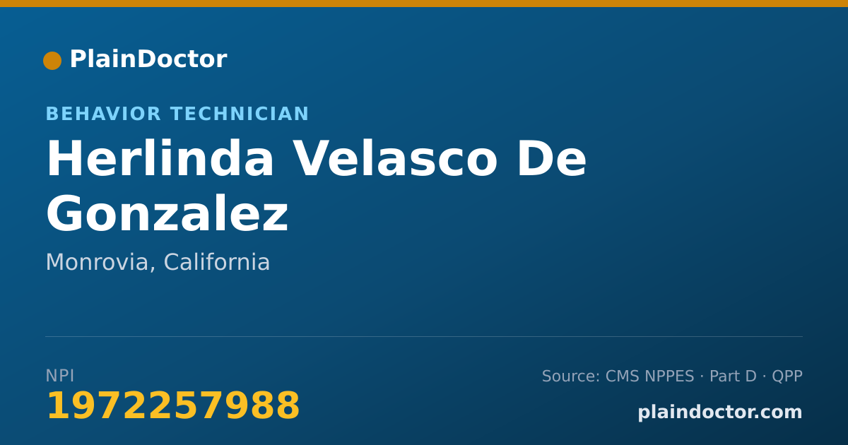 Shareable card for Herlinda Velasco De Gonzalez - Behavior Technician, Monrovia, CA