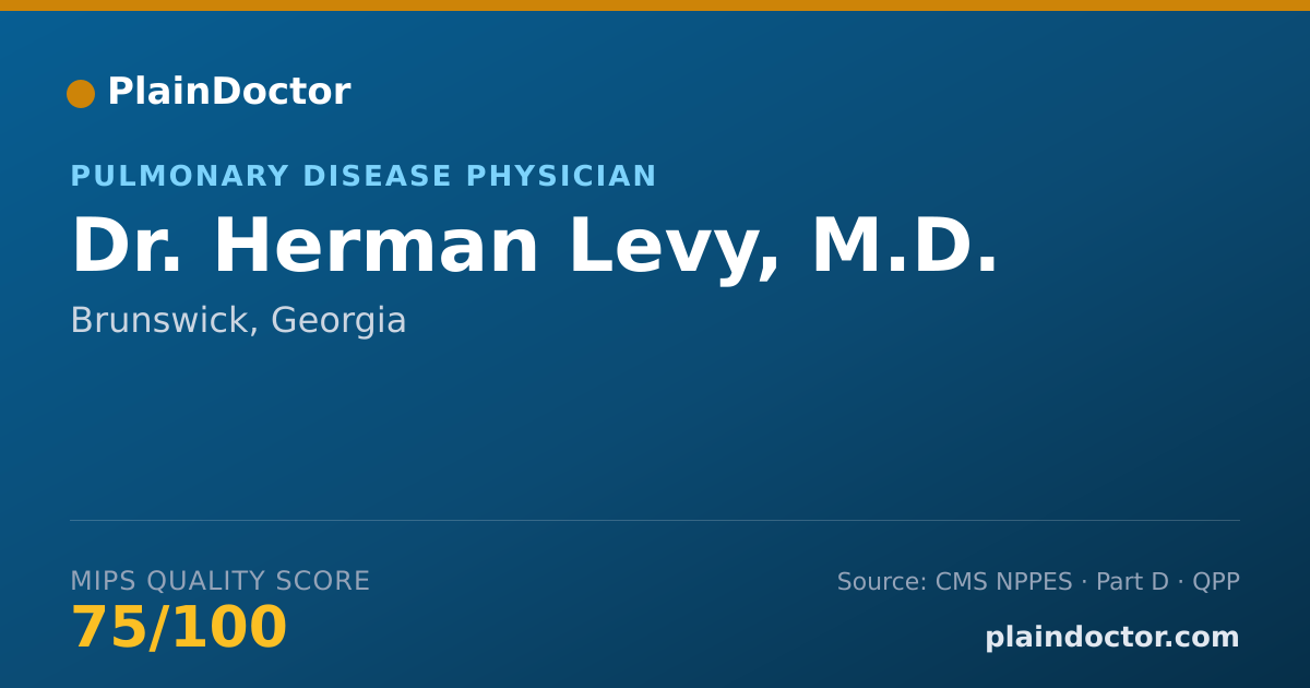 Shareable card for Herman Levy, M.D. - Pulmonary Disease Physician, Brunswick, GA
