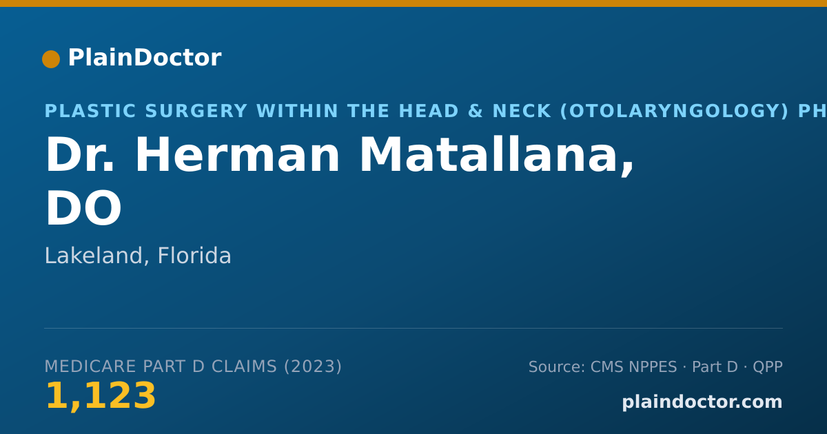 Shareable card for Herman Matallana, DO - Plastic Surgery within the Head & Neck (Otolaryngology) Physician, Lakeland, FL
