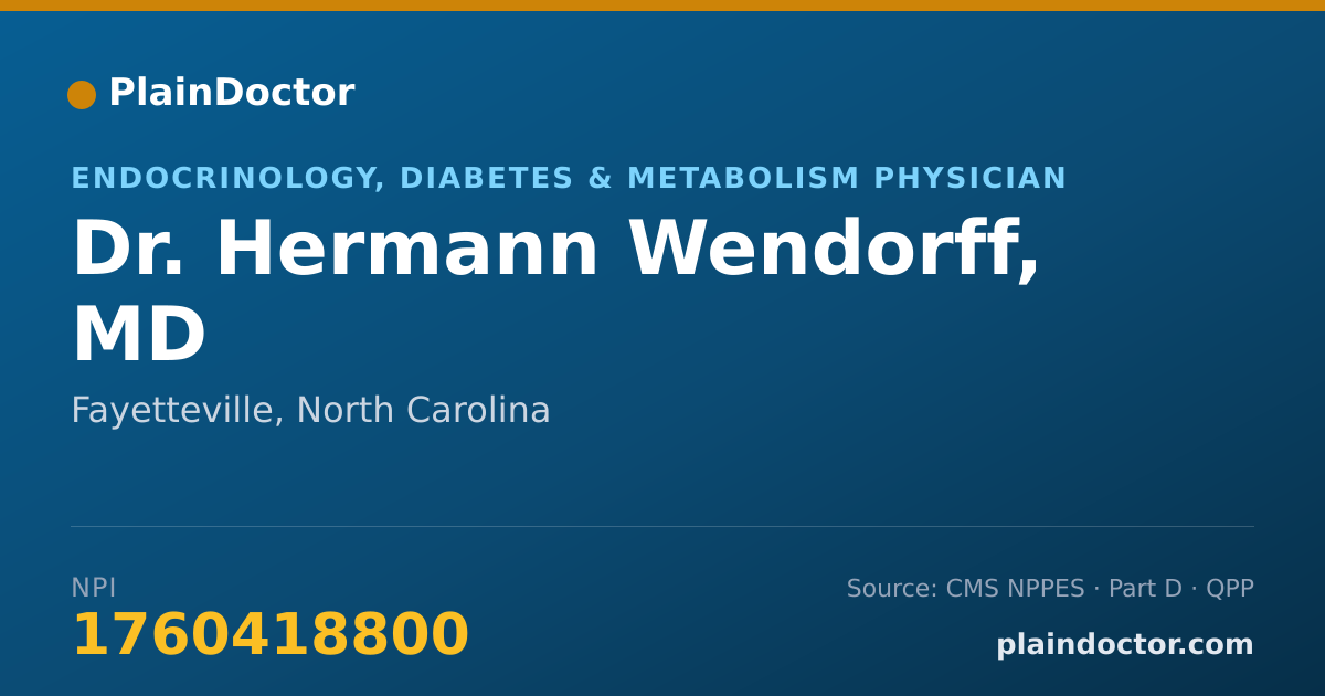 Shareable card for Hermann Wendorff, MD - Endocrinology, Diabetes & Metabolism Physician, Fayetteville, NC