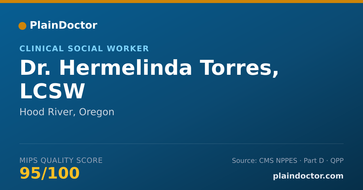 Shareable card for Hermelinda Torres, LCSW - Clinical Social Worker, Hood River, OR