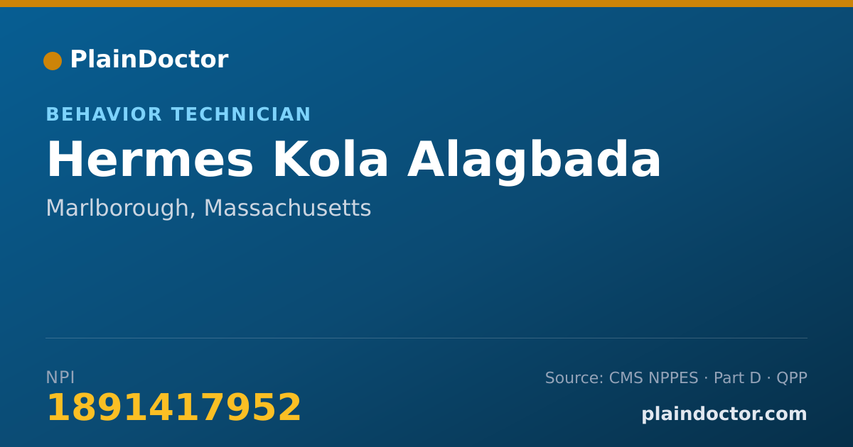 Shareable card for Hermes Kola Alagbada - Behavior Technician, Marlborough, MA
