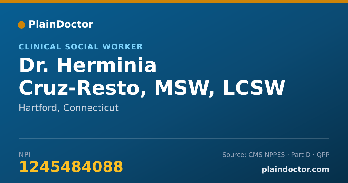 Shareable card for Herminia Cruz-Resto, MSW, LCSW - Clinical Social Worker, Hartford, CT