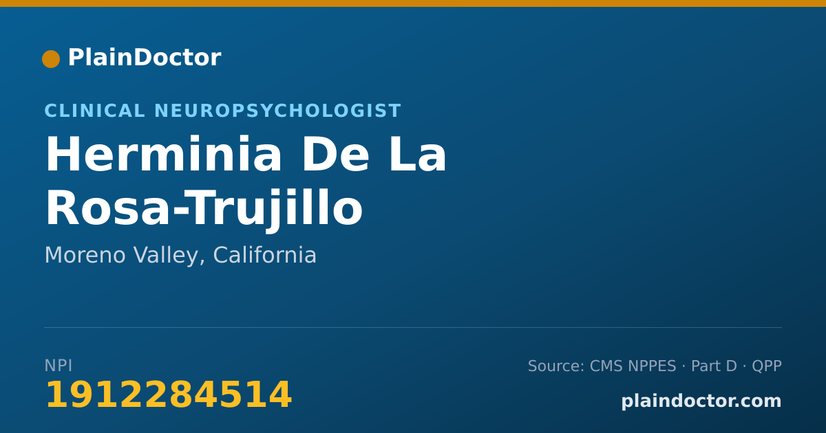 Shareable card for Herminia De La Rosa-Trujillo - Clinical Neuropsychologist, Moreno Valley, CA