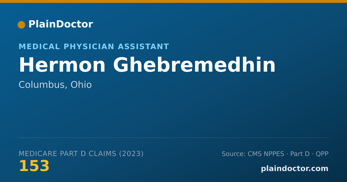 Shareable card for Hermon Ghebremedhin - Medical Physician Assistant, Columbus, OH