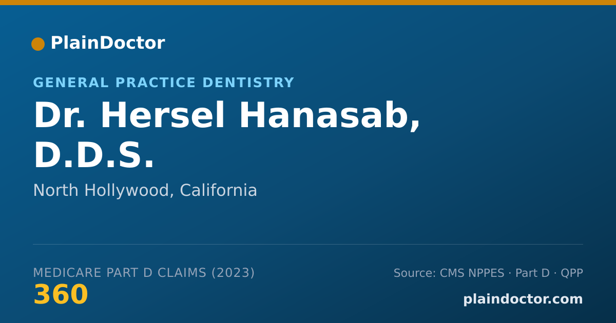 Shareable card for Hersel Hanasab, D.D.S. - General Practice Dentistry, North Hollywood, CA