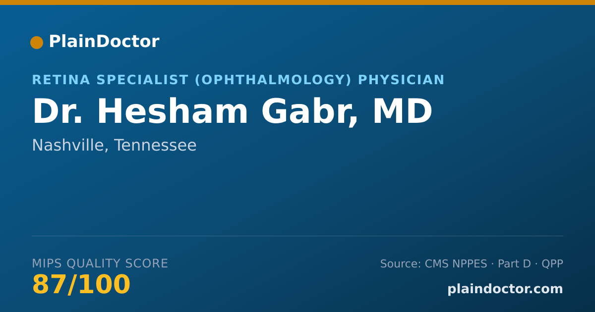 Shareable card for Hesham Gabr, MD - Retina Specialist (Ophthalmology) Physician, Nashville, TN