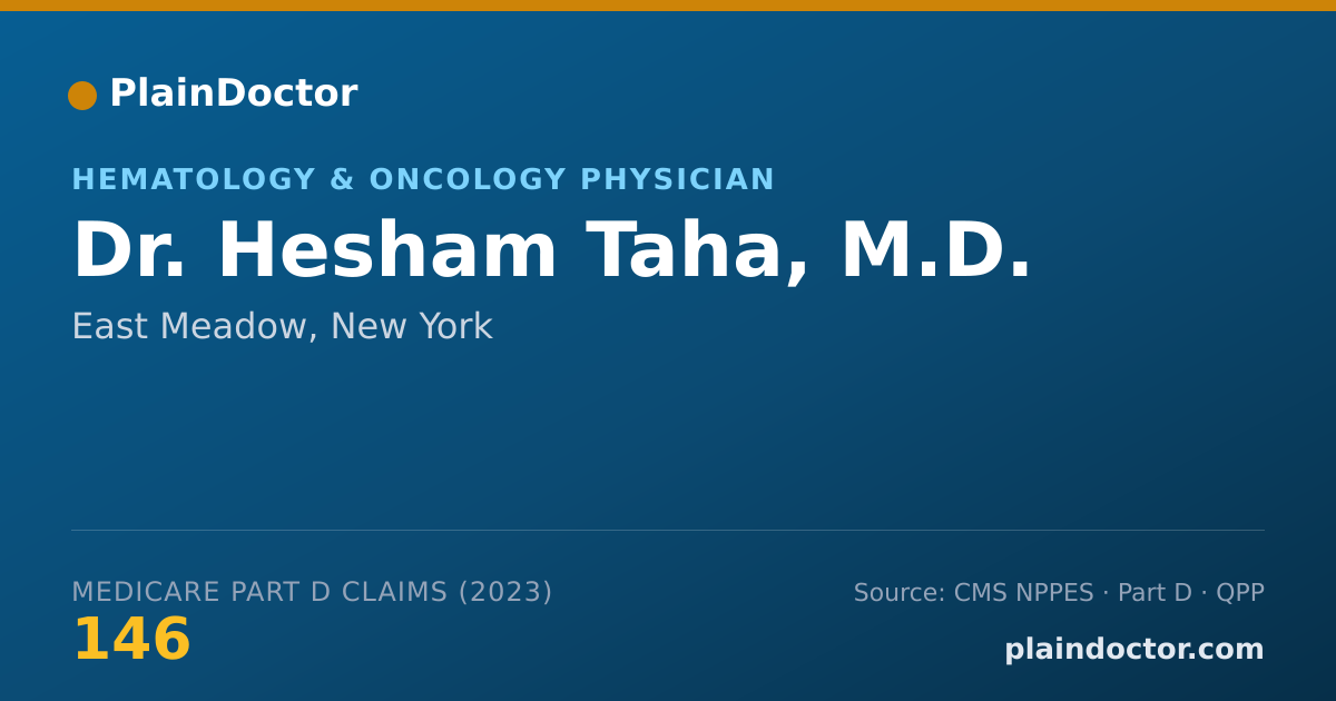 Shareable card for Hesham Taha, M.D. - Hematology & Oncology Physician, East Meadow, NY