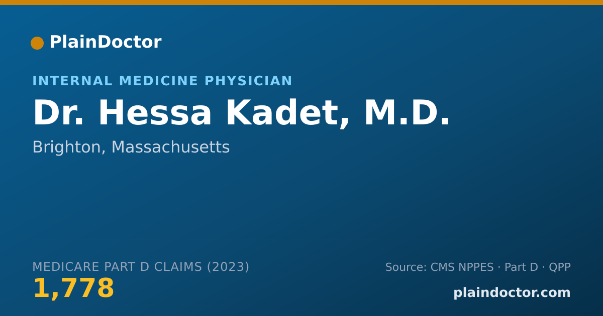 Shareable card for Hessa Kadet, M.D. - Internal Medicine Physician, Brighton, MA
