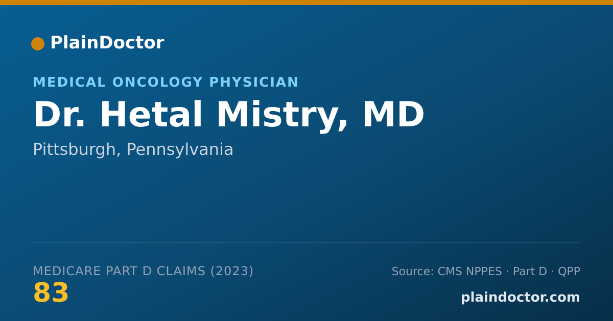 Shareable card for Hetal Mistry, MD - Medical Oncology Physician, Pittsburgh, PA