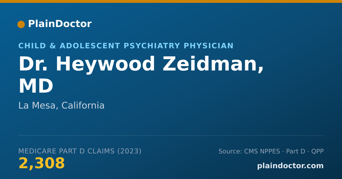 Shareable card for Heywood Zeidman, MD - Child & Adolescent Psychiatry Physician, La Mesa, CA