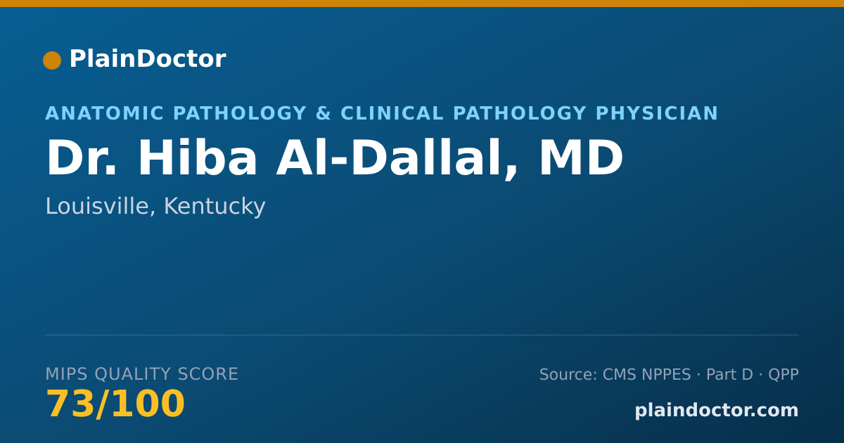Shareable card for Hiba Al-Dallal, MD - Anatomic Pathology & Clinical Pathology Physician, Louisville, KY