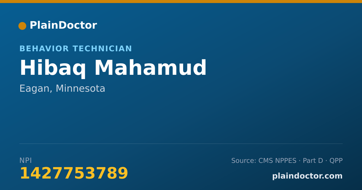 Shareable card for Hibaq Mahamud - Behavior Technician, Eagan, MN
