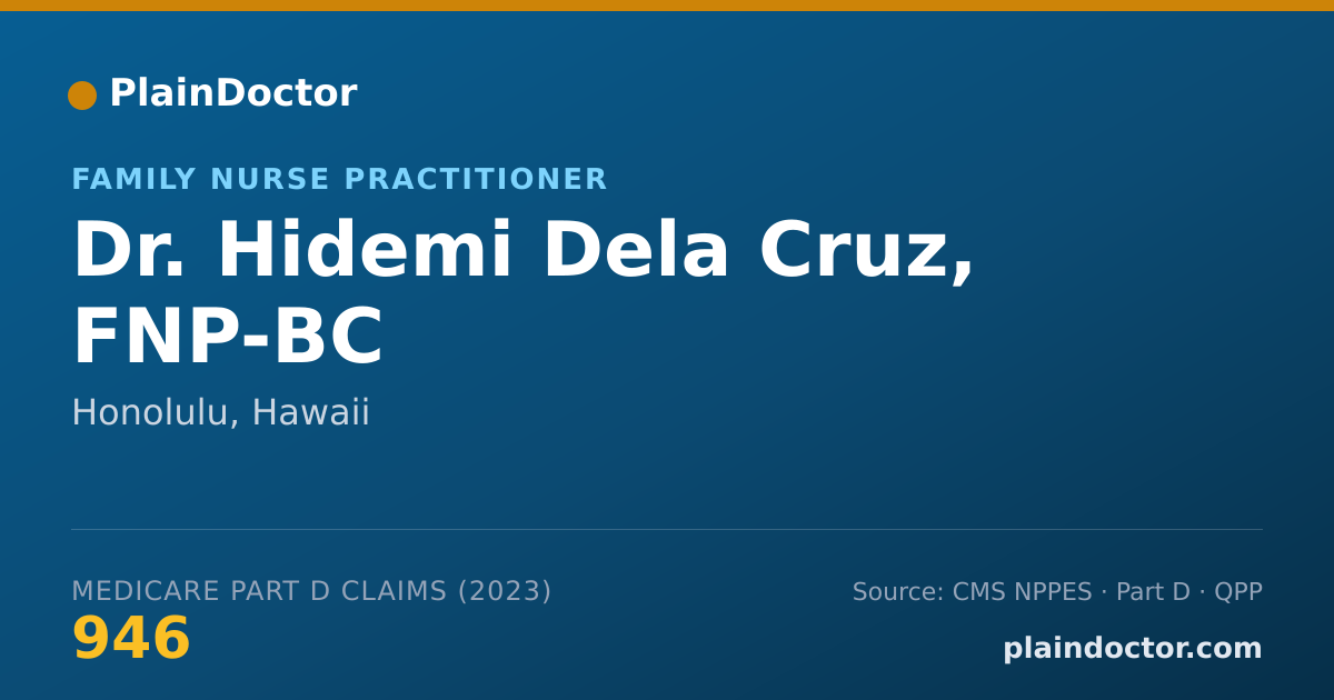 Shareable card for Hidemi Dela Cruz, FNP-BC - Family Nurse Practitioner, Honolulu, HI