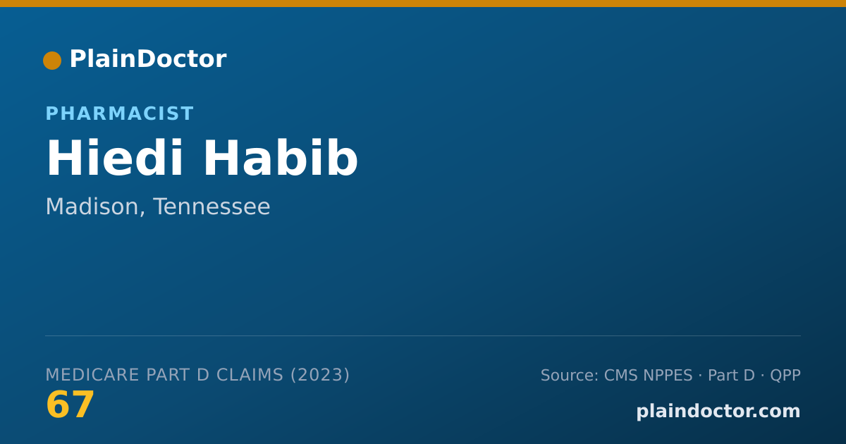 Shareable card for Hiedi Habib - Pharmacist, Madison, TN