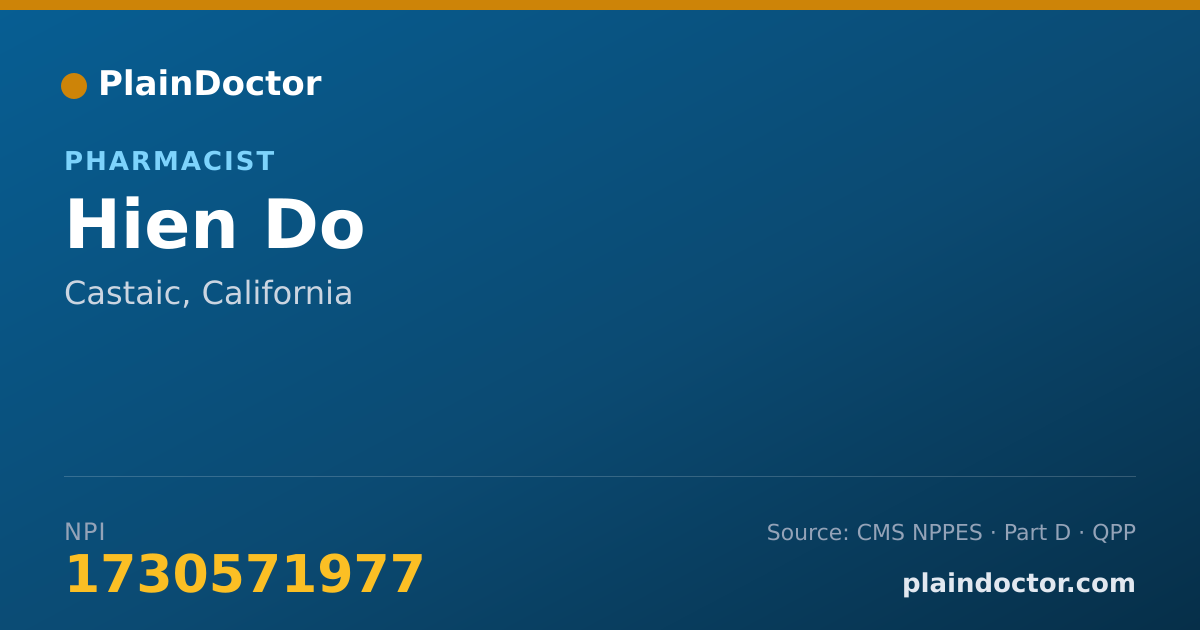 Shareable card for Hien Do - Pharmacist, Castaic, CA