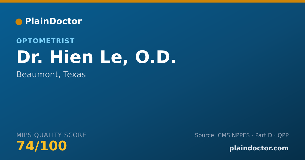 Shareable card for Hien Le, O.D. - Optometrist, Beaumont, TX