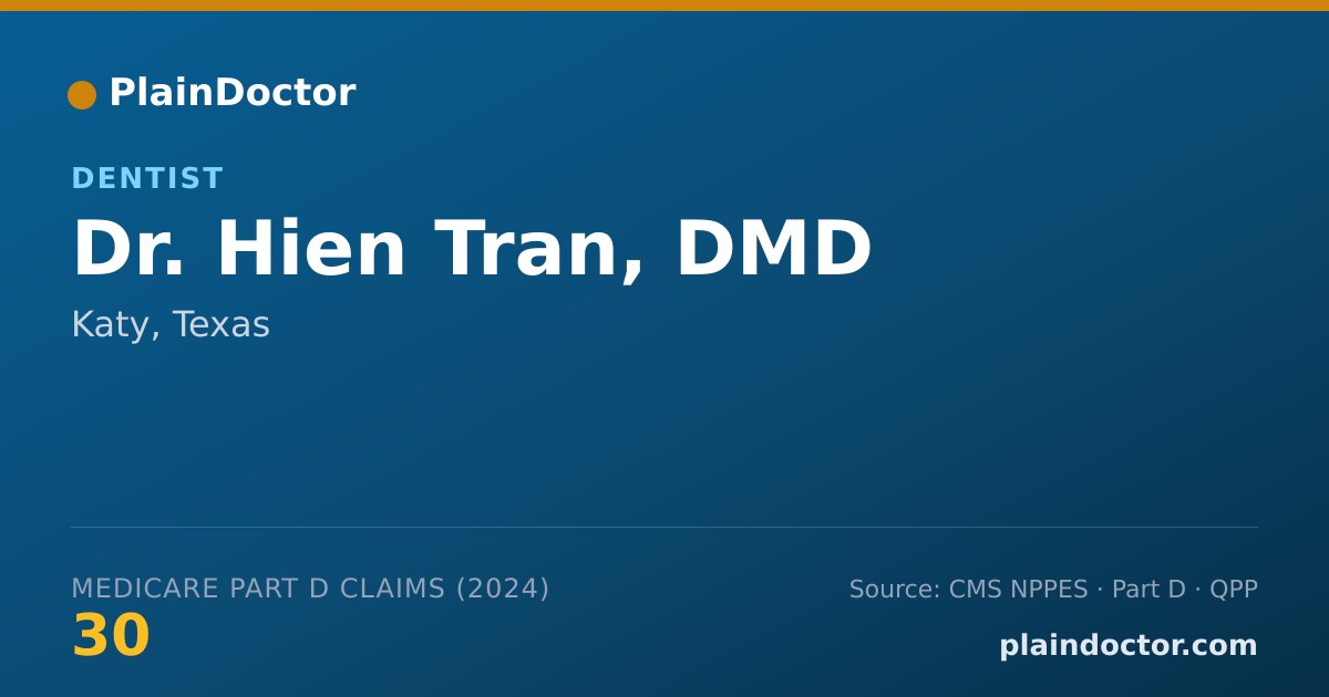 Shareable card for Hien Tran, DMD - Dentist, Katy, TX
