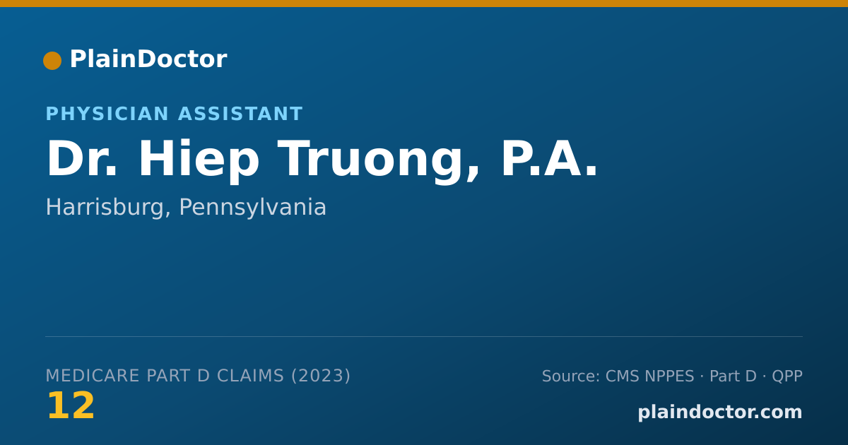 Shareable card for Hiep Truong, P.A. - Physician Assistant, Harrisburg, PA