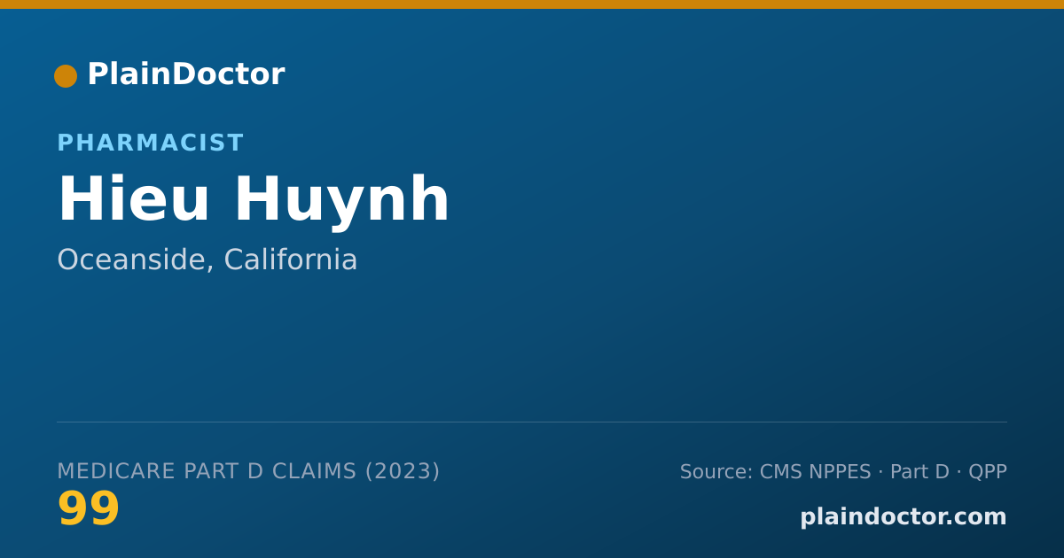 Shareable card for Hieu Huynh - Pharmacist, Oceanside, CA