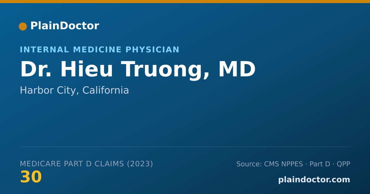 Shareable card for Hieu Truong, MD - Internal Medicine Physician, Harbor City, CA