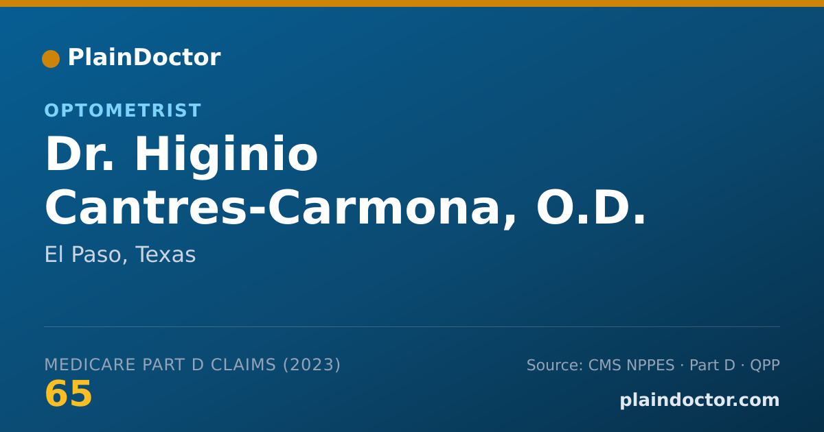 Shareable card for Higinio Cantres-Carmona, O.D. - Optometrist, El Paso, TX