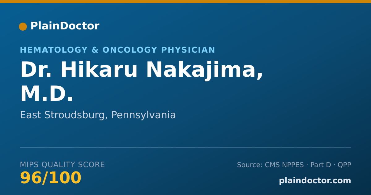 Shareable card for Hikaru Nakajima, M.D. - Hematology & Oncology Physician, East Stroudsburg, PA