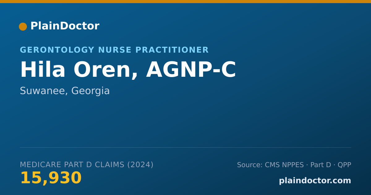 Shareable card for Hila Oren, AGNP-C - Adult Health Nurse Practitioner, Suwanee, GA