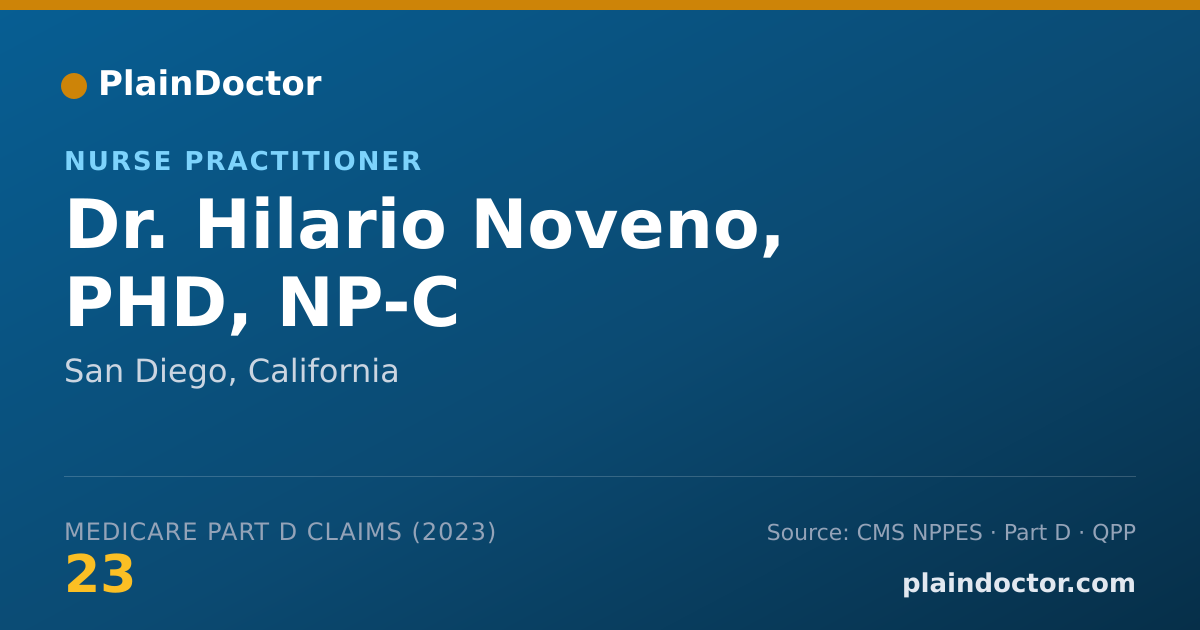 Shareable card for Hilario Noveno, PHD, NP-C - Nurse Practitioner, San Diego, CA