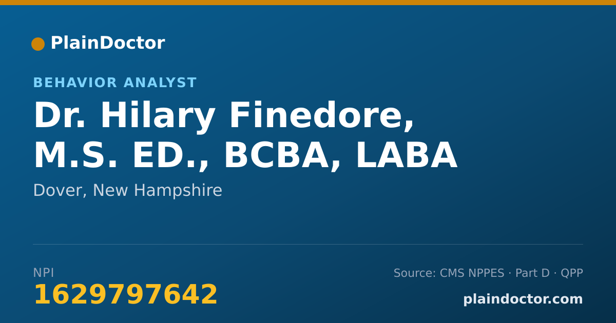 Shareable card for Hilary Finedore, M.S. ED., BCBA, LABA - Behavior Analyst, Dover, NH