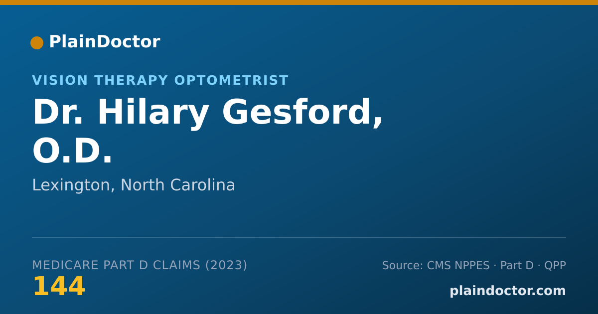 Shareable card for Hilary Gesford, O.D. - Vision Therapy Optometrist, Lexington, NC