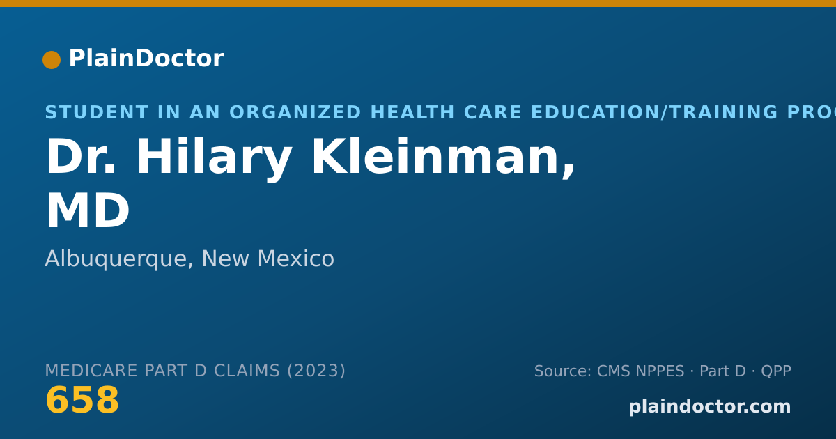 Shareable card for Hilary Kleinman, MD - Student in an Organized Health Care Education/Training Program, Albuquerque, NM