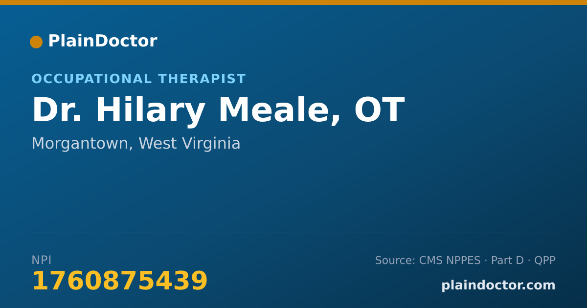 Shareable card for Hilary Meale, OT - Occupational Therapist, Morgantown, WV