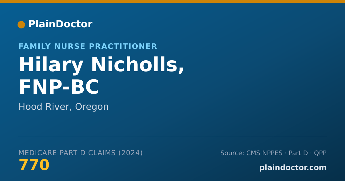 Shareable card for Hilary Nicholls, FNP-BC - Family Nurse Practitioner, Hood River, OR