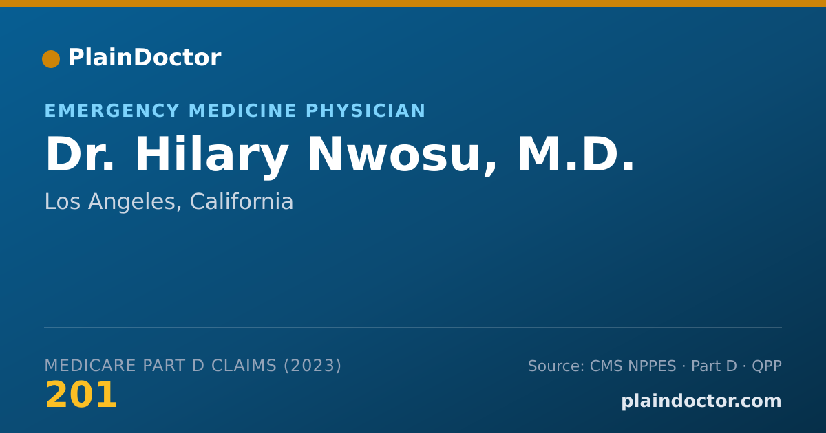 Shareable card for Hilary Nwosu, M.D. - Emergency Medicine Physician, Los Angeles, CA