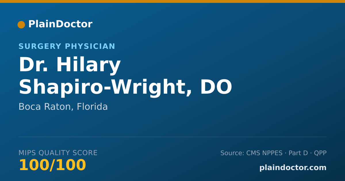 Shareable card for Hilary Shapiro-Wright, DO - Surgery Physician, Boca Raton, FL