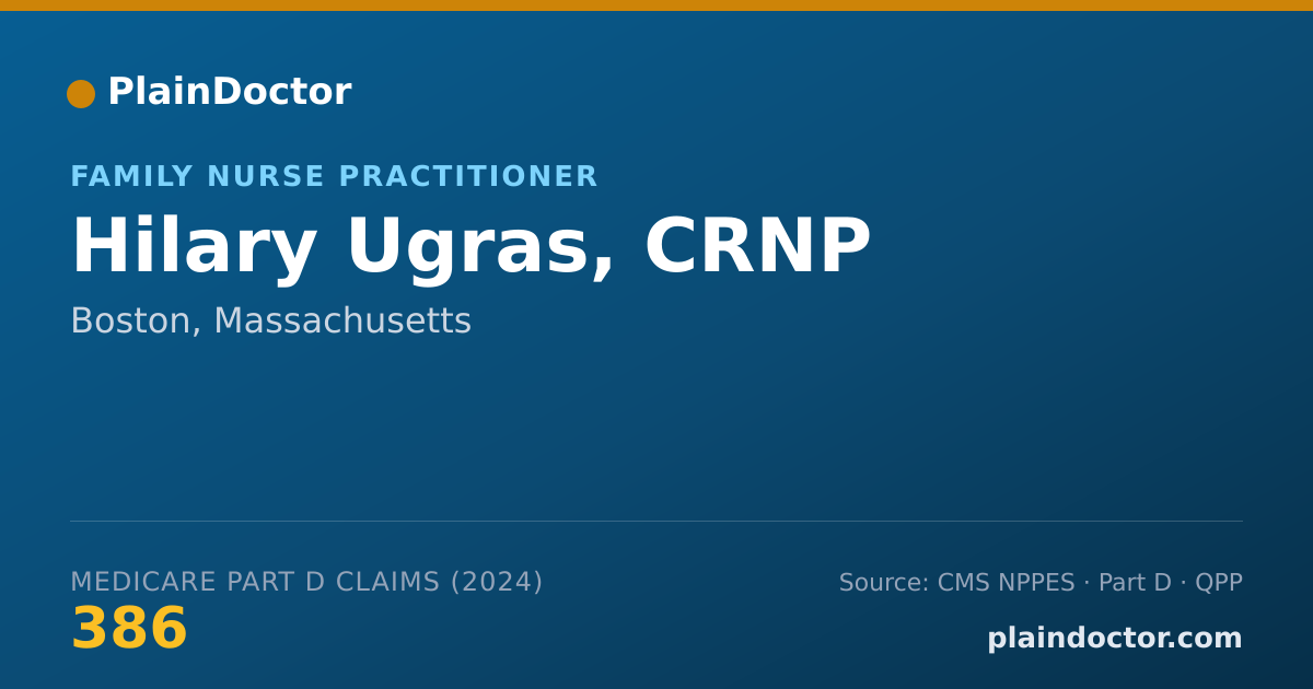 Shareable card for Hilary Ugras, CRNP - Family Nurse Practitioner, Boston, MA