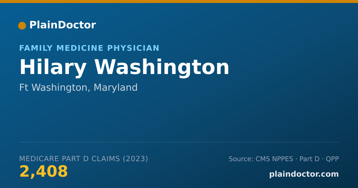 Shareable card for Hilary Washington - Family Medicine Physician, Ft Washington, MD