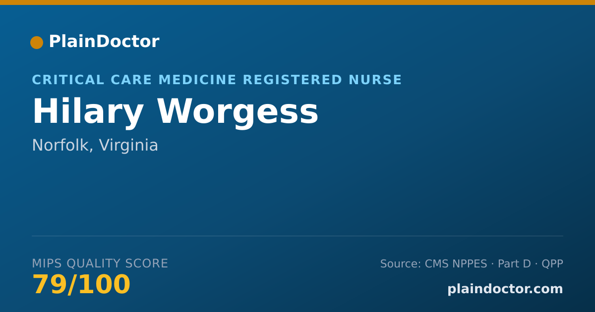 Shareable card for Hilary Worgess - Critical Care Medicine Registered Nurse, Norfolk, VA