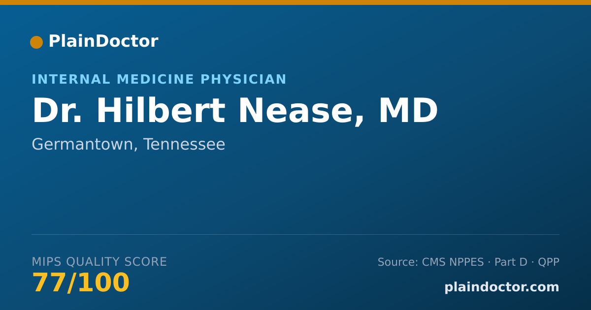 Shareable card for Hilbert Nease, MD - Internal Medicine Physician, Germantown, TN