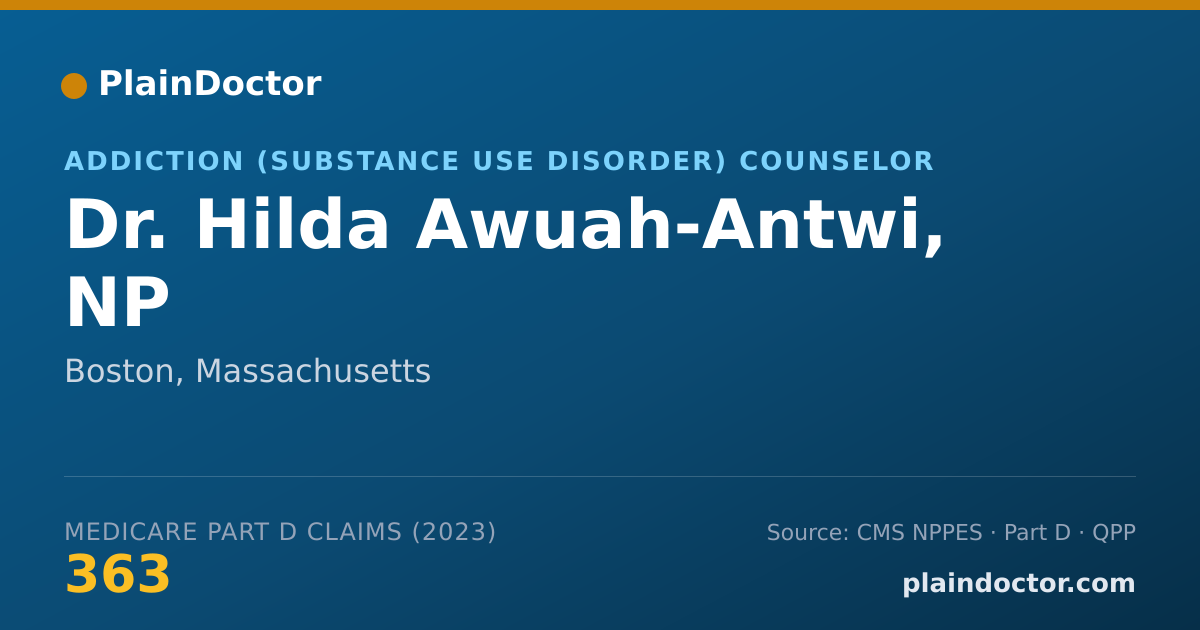Shareable card for Hilda Awuah-Antwi, NP - Addiction (Substance Use Disorder) Counselor, Boston, MA